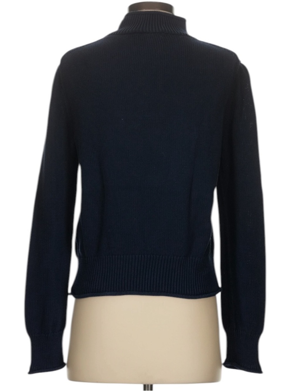 J. Crew New Heritage Rollneck Size Small Navy Fitted Cotton Preppy Nautical - Picture 3 of 8